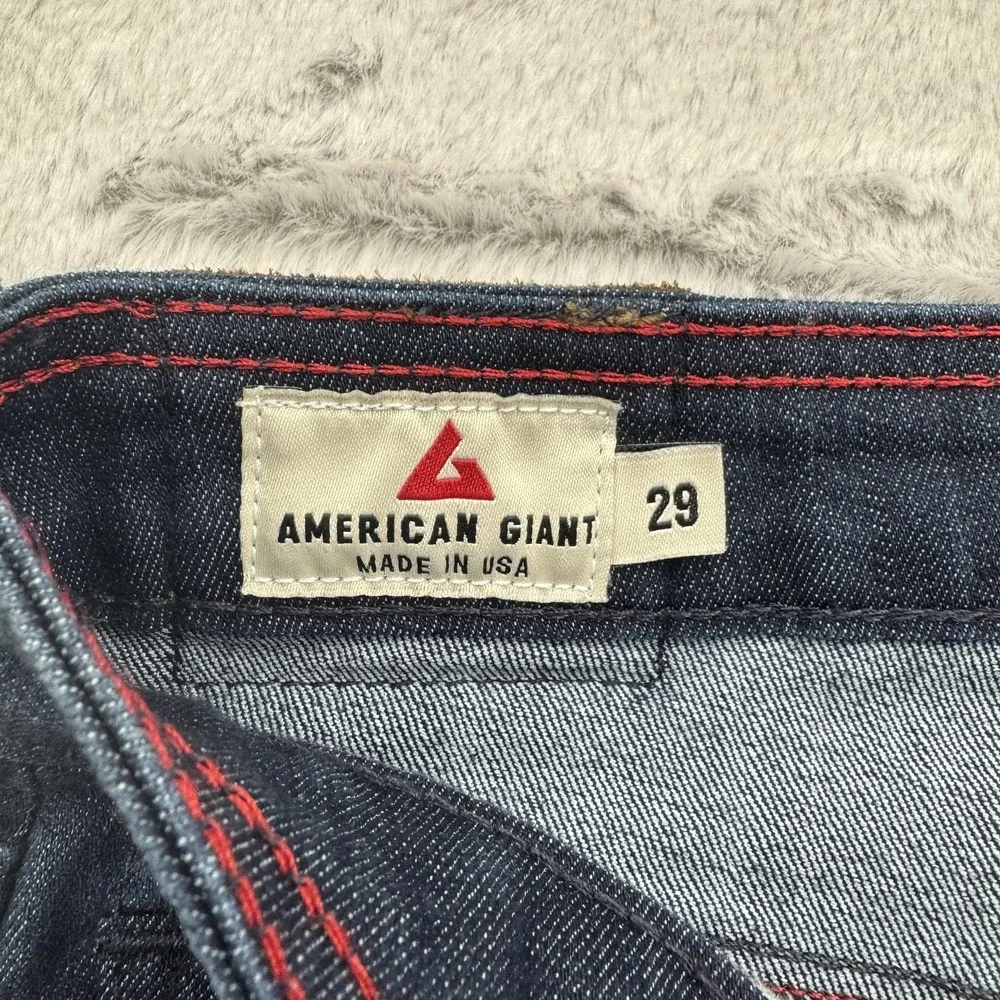 American Giant Jeans Mens 29 X 31 Blue Skinny Stretch Denim Made in USA